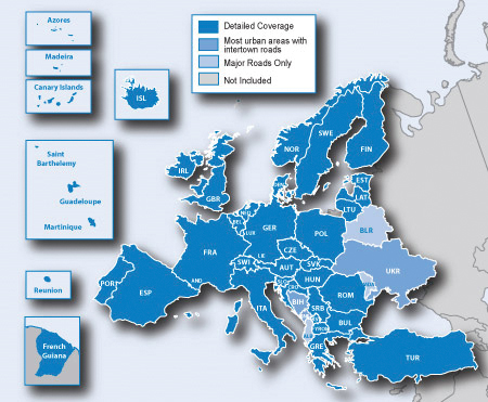 City Navigator Europe NT Coverage