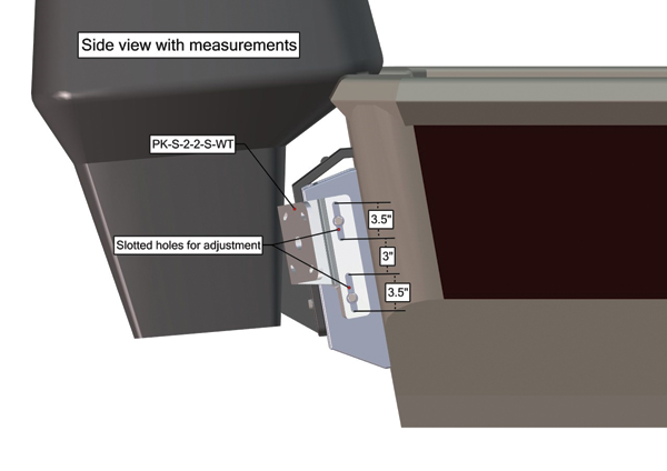 Power-Pole Side Mount to Jack-Plate 2 Setback, 2 Rise, Starboard Side, White PK-S-2-2-S-WT