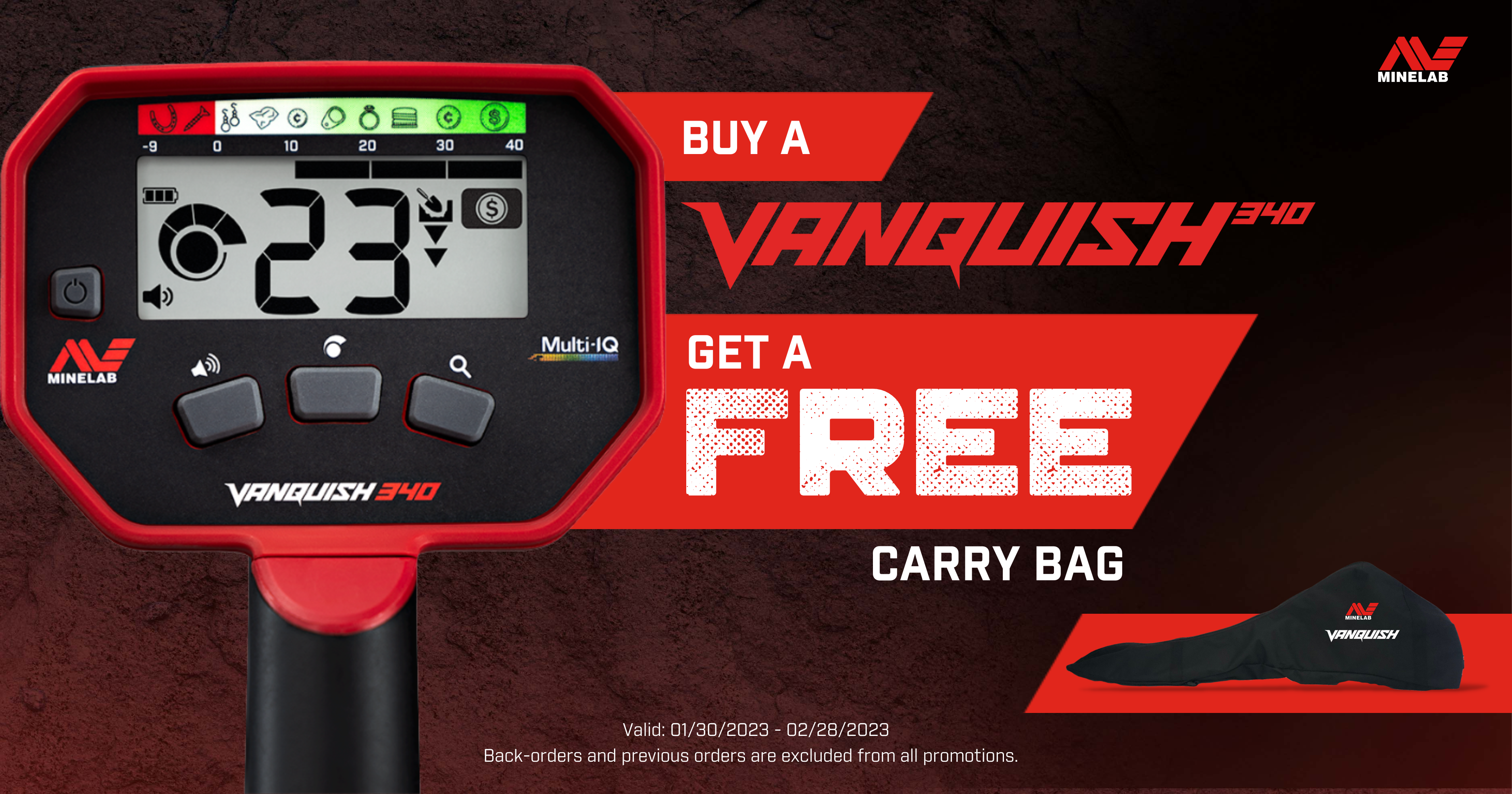 ◇限定Special Price Minelab Vanquish 340 Metal Detector with V10 10x 